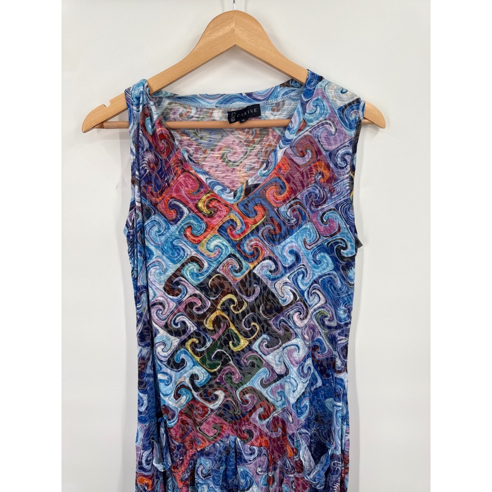 Carine Dress Womens XL Artsy Avant Garde Pockets Abstract Casual Boho Flowy - Picture 7 of 8